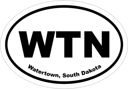 Watertown, South Dakota Oval Stickers