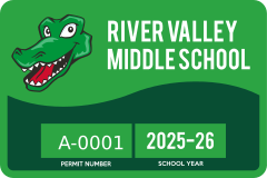 Wave Rectangle Parking Permit Sticker