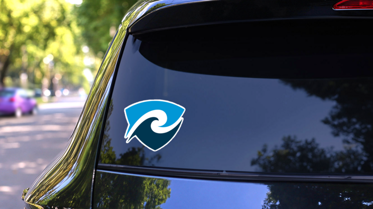 Wave Shield Sticker on a Rear Car Window (New) example