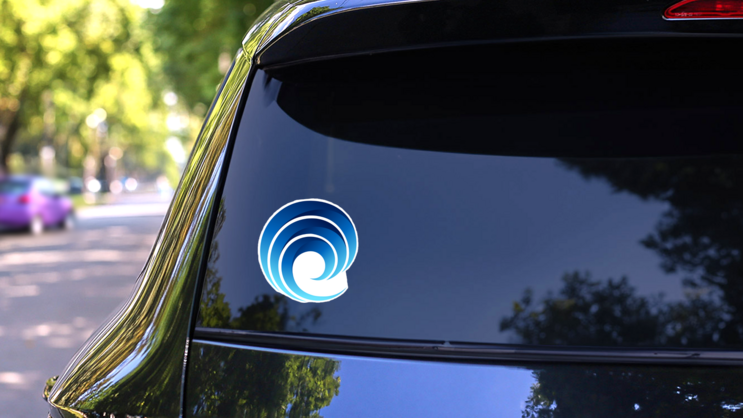 Wave Tunnel Sticker on a Rear Car Window (New) example