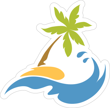 Waves and Beach Sticker