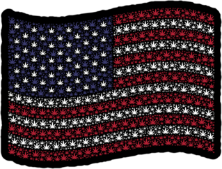 Waving American Cannabis Flag Sticker
