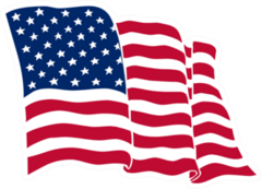 Waving American Flag Sticker