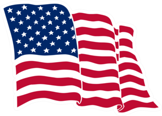 Waving American Flag Sticker