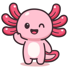 Waving Axolotl Sticker
