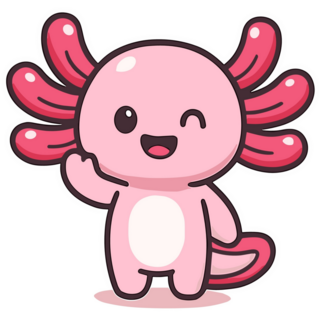 Waving Axolotl Sticker