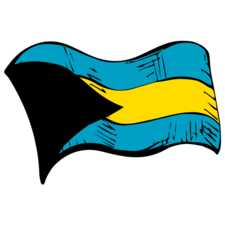 Waving Bahama Flag Sticker
