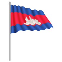 Waving Cambodian Flag Sticker