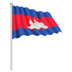 Waving Cambodian Flag Sticker