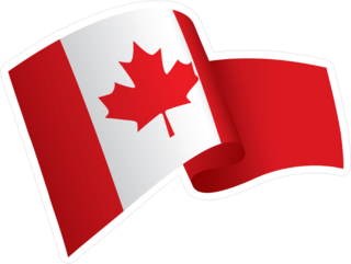 Waving Canadian Flag Sticker