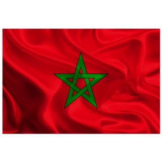 Waving Fabric Flag Of Morocco Sticker