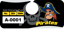 Waving Flag Horizontal School Hang Tag Parking Permit