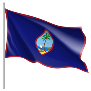 Waving Flag Of Guam Illustration Sticker