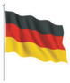 Waving German Flag On Pole Sticker