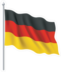 Waving German Flag On Pole Sticker
