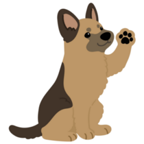 Waving German Shepherd Sticker