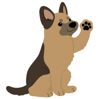 Waving German Shepherd Sticker