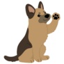 Waving German Shepherd Sticker