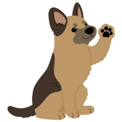 Waving German Shepherd Sticker