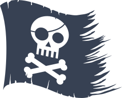 Waving Pirate Flag Sticker