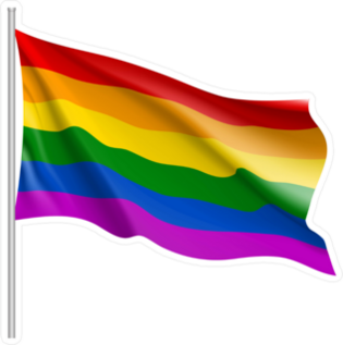 Waving Rainbow LGBT Flag Sticker