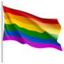 Waving Rainbow LGBT Flag Sticker