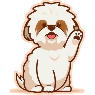 Waving Shih Tzu Sticker