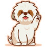 Waving Shih Tzu Sticker