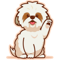 Waving Shih Tzu Sticker