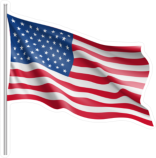 Waving United States Of America Flag Sticker