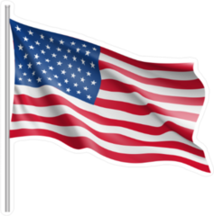 Waving United States Of America Flag Sticker