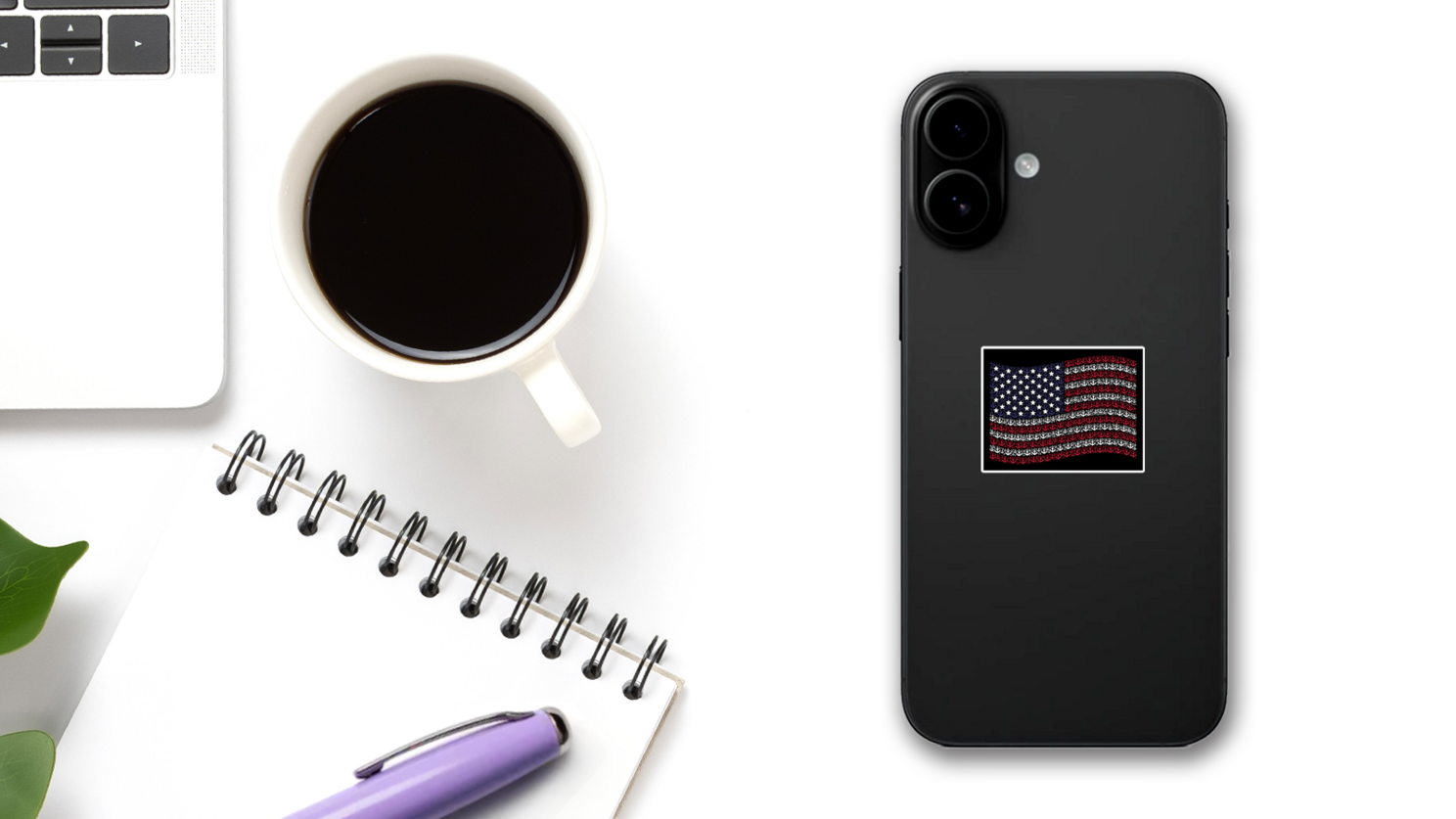 American Flag And Anchor Vinyl Decal Sticker, Waterproof Glossy For Car Cup Door Mailbox