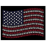 Wavy American Flag with Anchors Sticker
