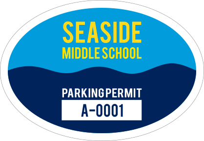 Wavy Oval Parking Permit Sticker