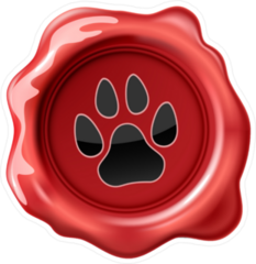 Wax Seal Animal Paw Print Sticker