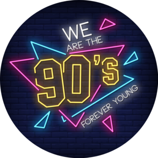 We Are The 90s Party Forever Young Neon Sign Sticker