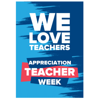 We Love Teachers Banner Sticker