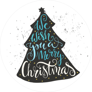 We Wish You A Merry Christmas Tree Sticker