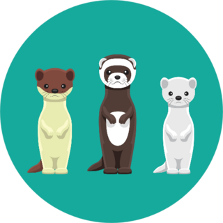 Weasel Mink Ferret Doll Set Cartoon Sticker