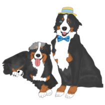 Wedding Bernese Dogs Sticker 