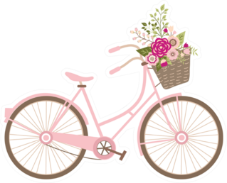 Wedding Bicycle With Flowers Sticker