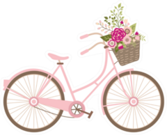 Wedding Bicycle With Flowers Sticker