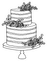 Wedding Cake Sketch Sticker