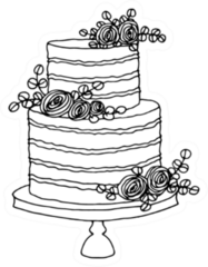 Wedding Cake Sketch Sticker