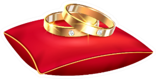 Wedding Rings Realistic Set Jeweler Illustration Sticker