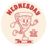Wednesday Pizza Mascot Vintage Sticker