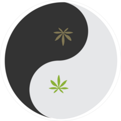 Weed Yin And Yang Symbol Sticker
