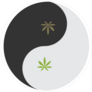 Weed Yin And Yang Symbol Sticker