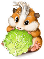 Weggy Hamster Eats A Salad Sticker