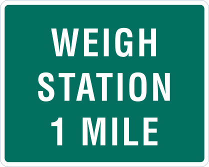 Weigh Station 1 Mile Sticker